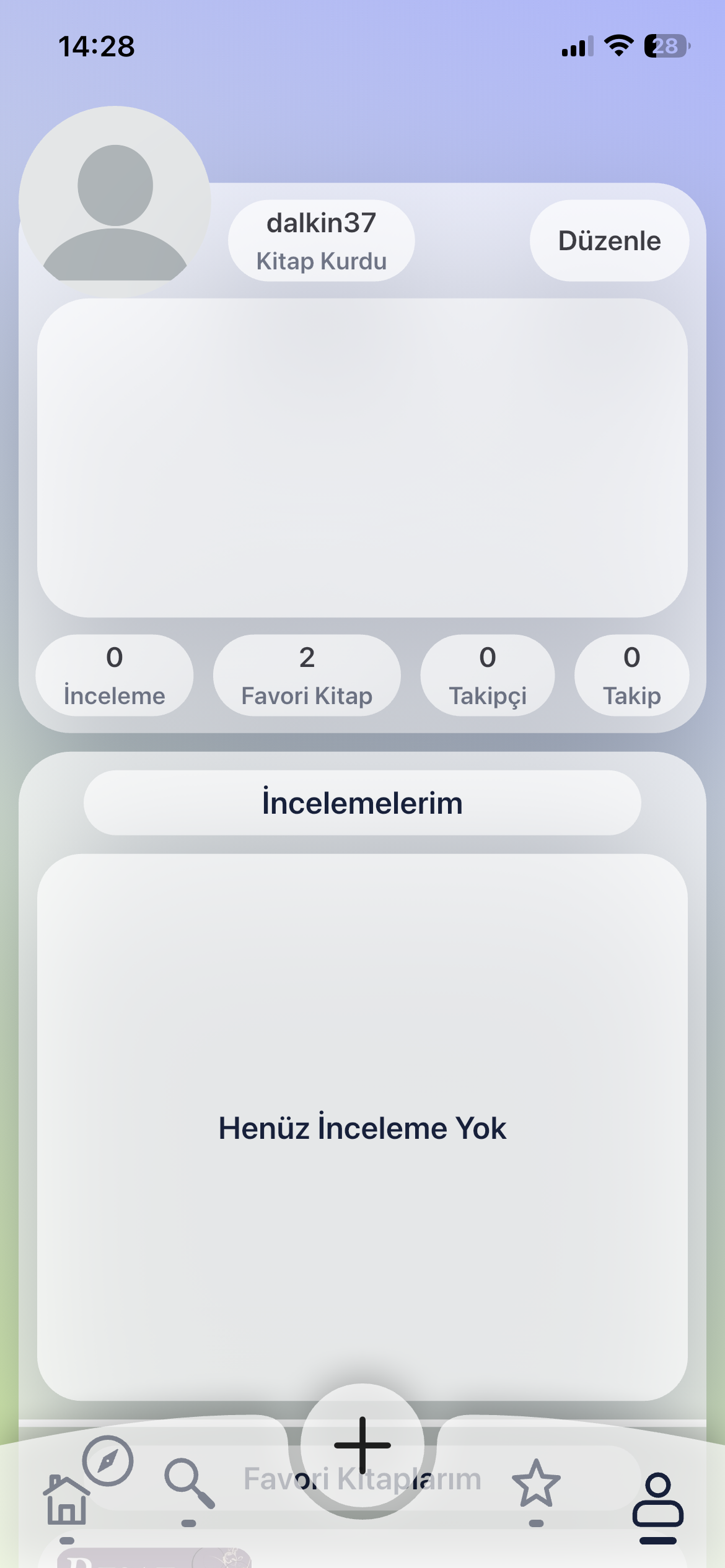 Kitapp Profil Ekranı