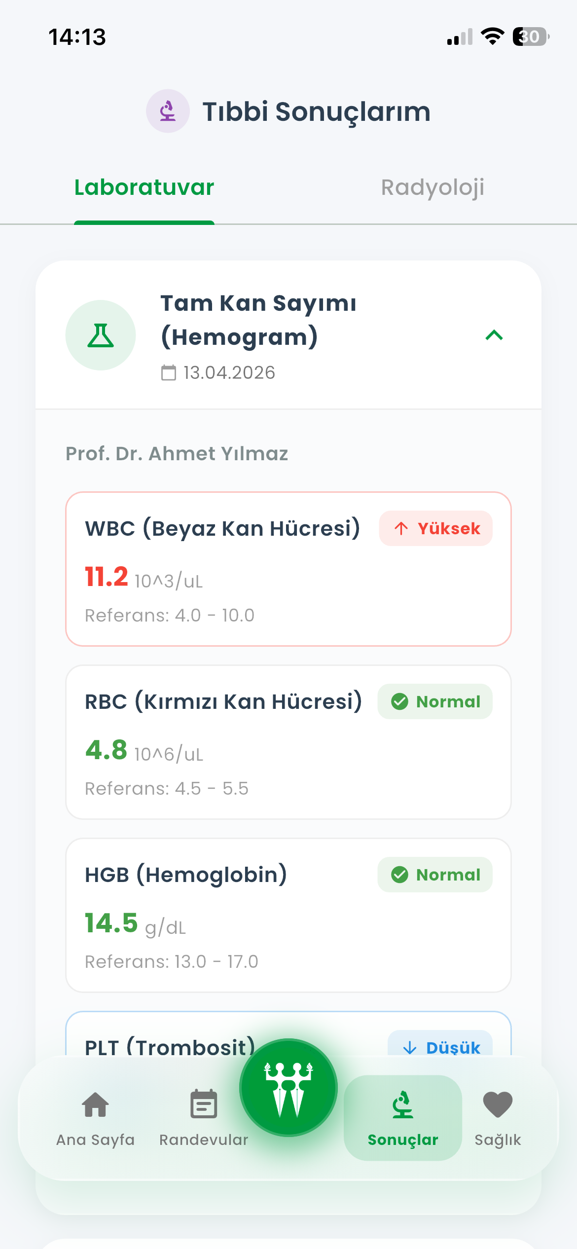 Tahlil Sonuçları