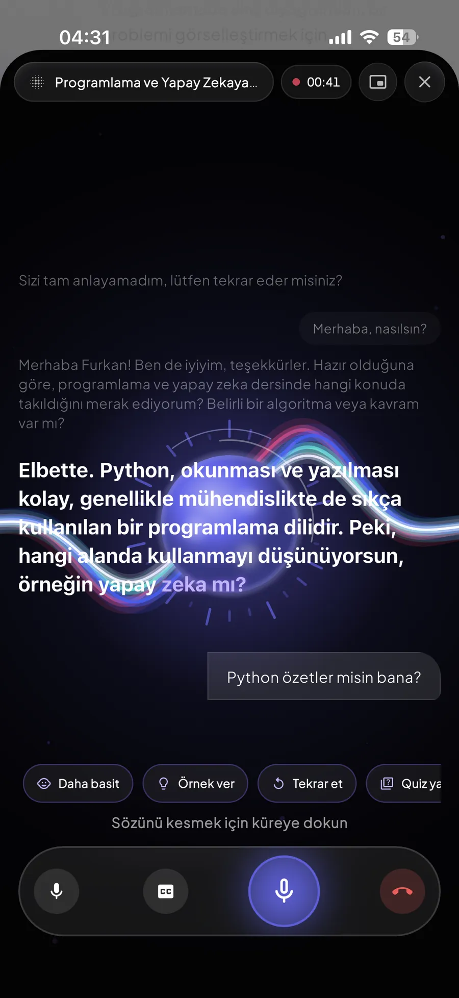 Canlı sesli ders