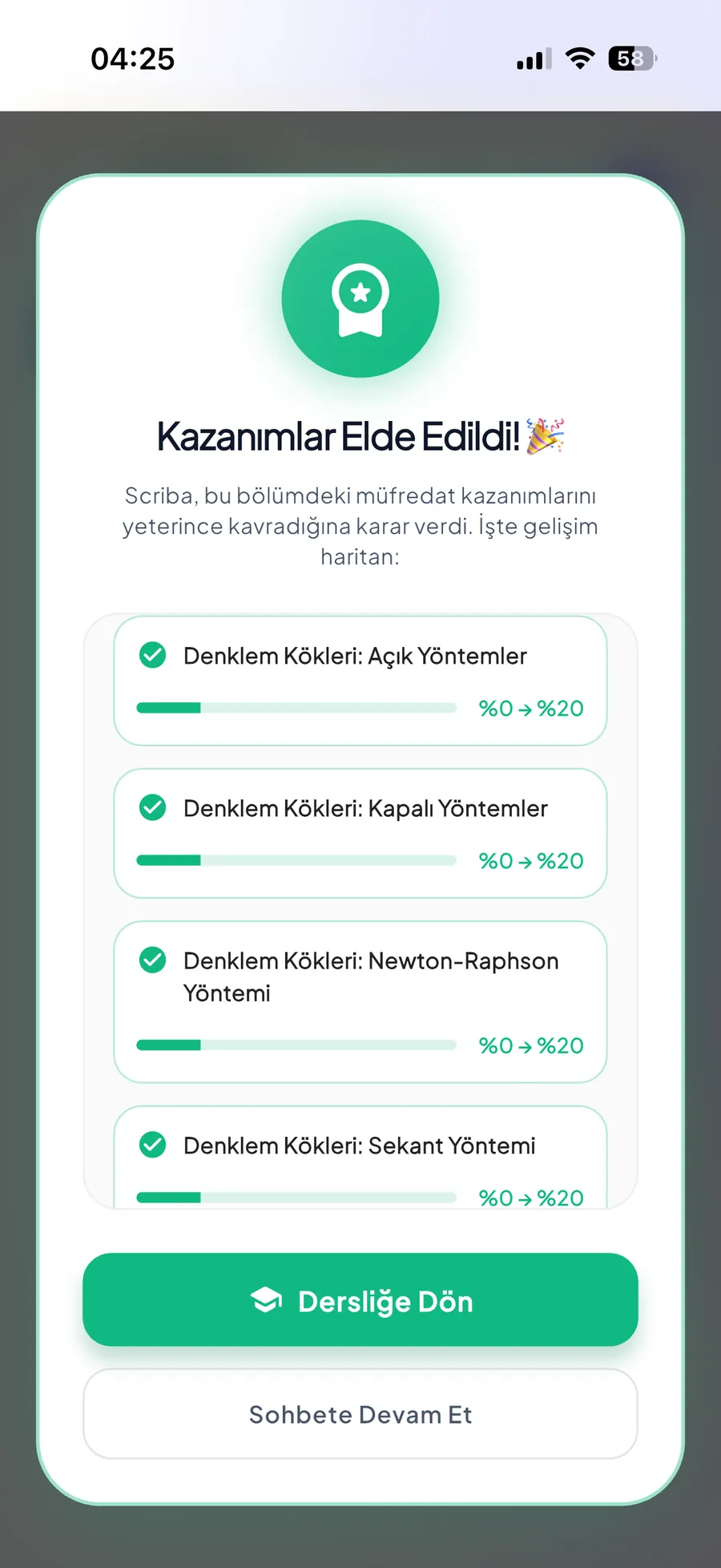 Kazanım ilerlemesi